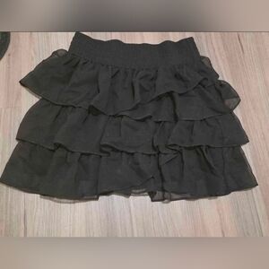 American Eagle Outfitters Black Ruffled Mini Skirt
